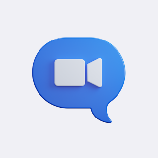 3D webinar chat bubble icon