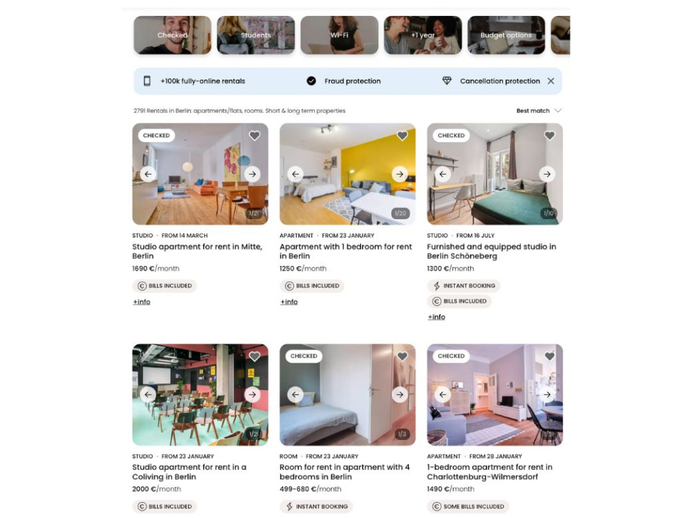 Spotahome service: mid to long-term rentals screenshot